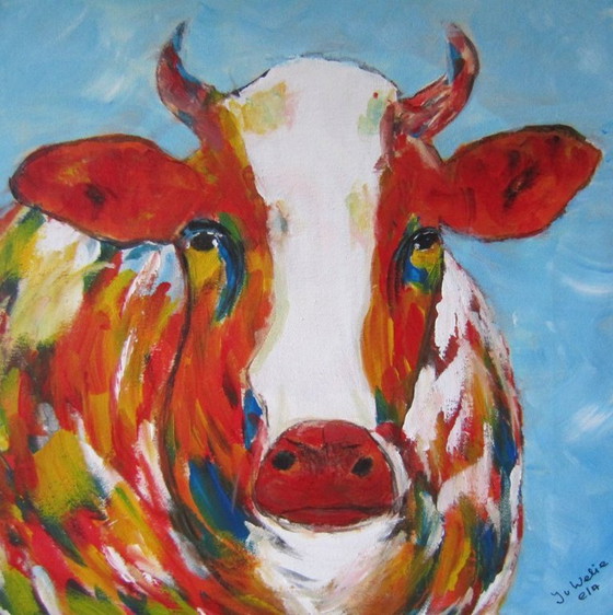 Image 1 of Gemälde „Kuh“ abstrakt