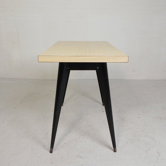 Image 1 of Henri Julien bistro table, Model Tolix T55 with Formica top, 1950s