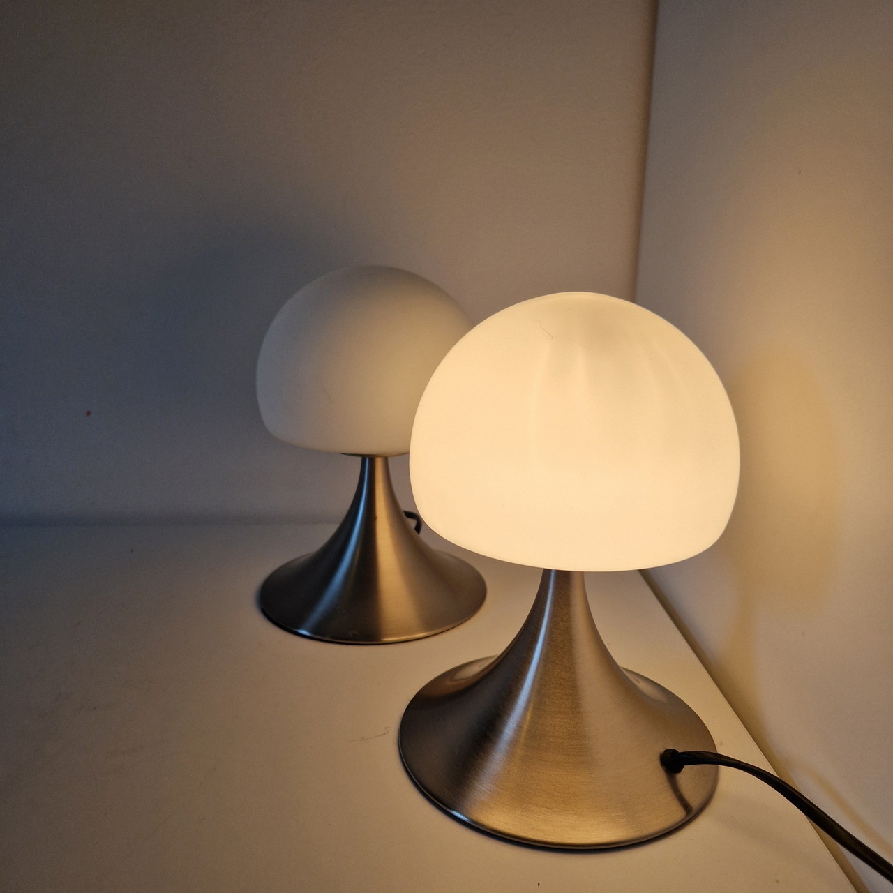 Set 2 x vintage mushroom lamp touch lantern night lights