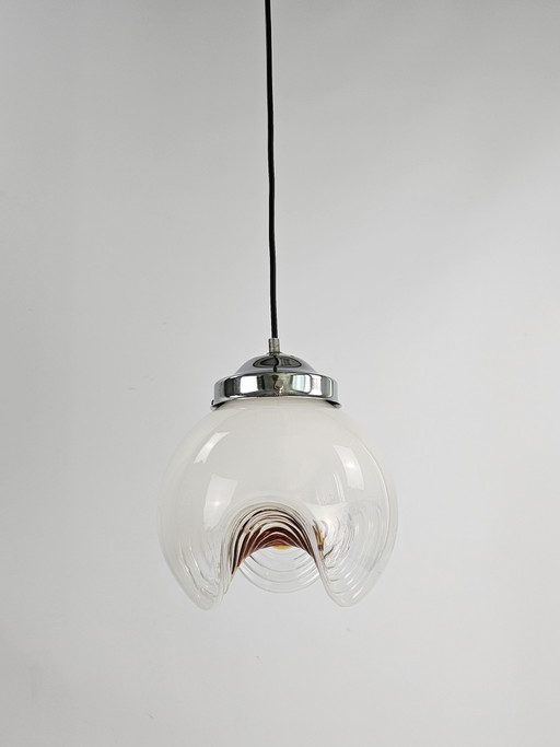 Lampada a sospensione Wave in vetro di Murano italiano