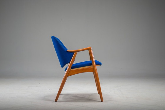 Image 1 of Fauteuil in blauw en teak van Alf Svensson voor Dux, 1960