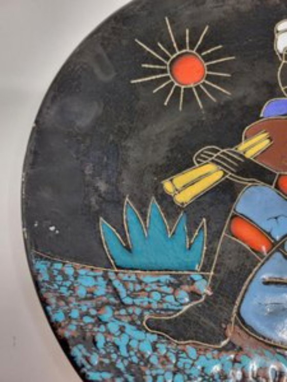 Image 1 of Assiette Décorative en Céramique par H. Arfaoui, 1970s