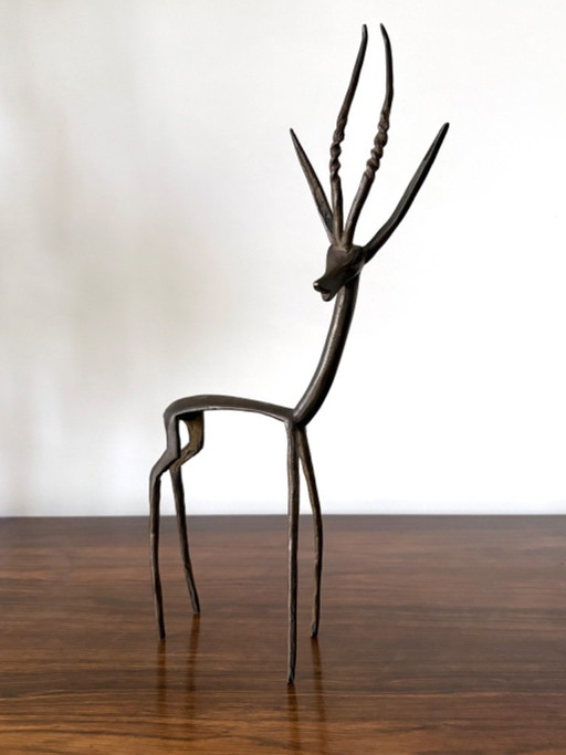 Beautiful minimalist gazelle sculpture MCM style from the 60s