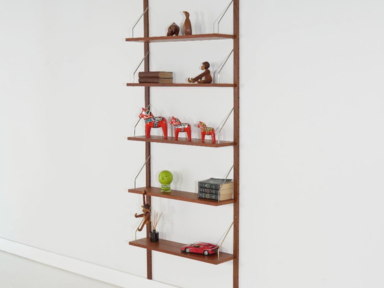 Danish Teak Veneer Modular Shelving System From The 1970s, Five Adjustable Shelves – Bookcases, Wood (photo 3 of 18)