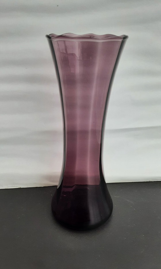 Image 1 of 3 x Doyer vases, crystal, very good, amethyst color