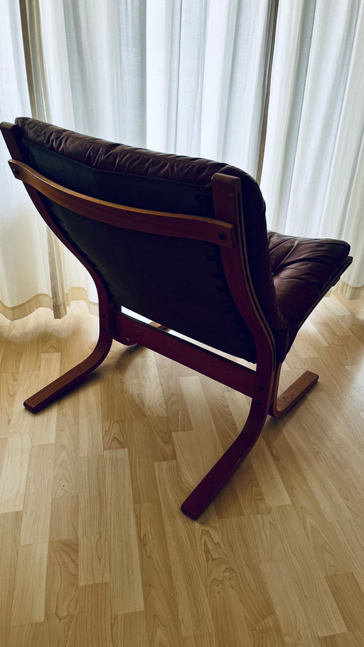 Vintage Westnofa Siesta Chair by Ingmar Relling – Norwegian Design Classic – fauteuils, Wood, Leather (photo 2 of 5)
