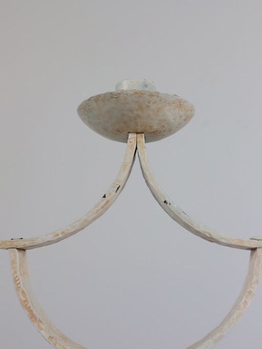 Vintage lacquered patinated mid-century candle holder