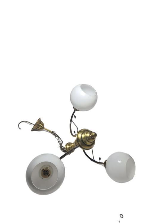 Lampadario Art Nouveau, Polonia, anni '70 – Glass, Metal (photo 12 of 14)