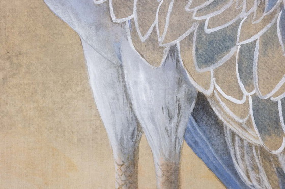 Image 1 of Gemalte Leinwand mit der Darstellung eines Nilschnabels - Zeitgenössisch