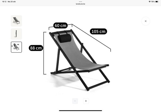 Image 1 of 2 sillones plegables negros