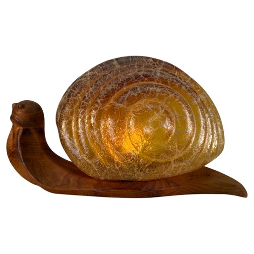 Aldo Tura Parchment Snail Table Lamp Mid Century 1940