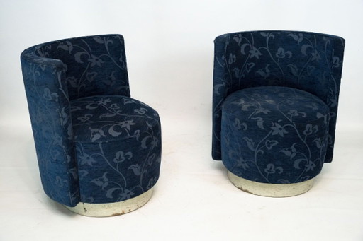 Pair of Art Deco-Style Occasional Armchairs, Italy, 1960s