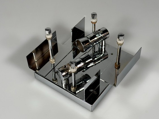 Image 1 of Lampada da parete Wall Scone anni '60/'70 di Kinkeldey Leuchten, design in vetro e cromo