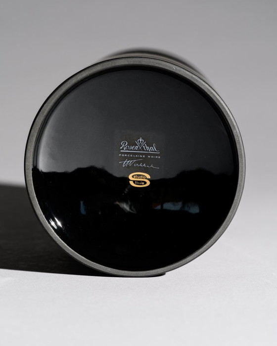 Image 1 of Sculptural Rosenthal Studio-Line Vase Duo Tapio Wirkkala Black & White Porcelain