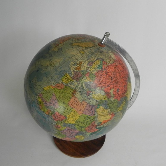 Image 1 of Rath Globe Made of Papier-Mache on Wooden Base, 1960s