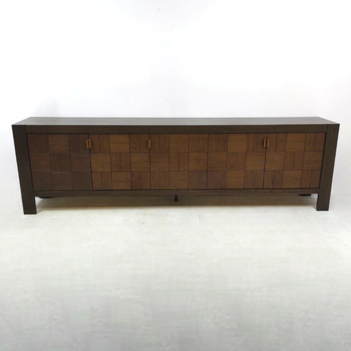 Brutalist sideboard by Frans Defour 280 cm 70's design Moderna series
