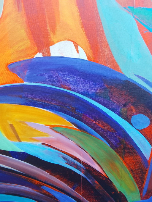 Acrylverfschilderij #krijt 100x100cm – kunst, Canvas (photo 2 of 15)