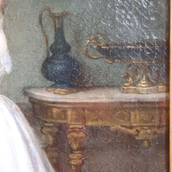 Image 1 of Scene Between Girls, Oil Painting on Canvas, Italy 19th Century