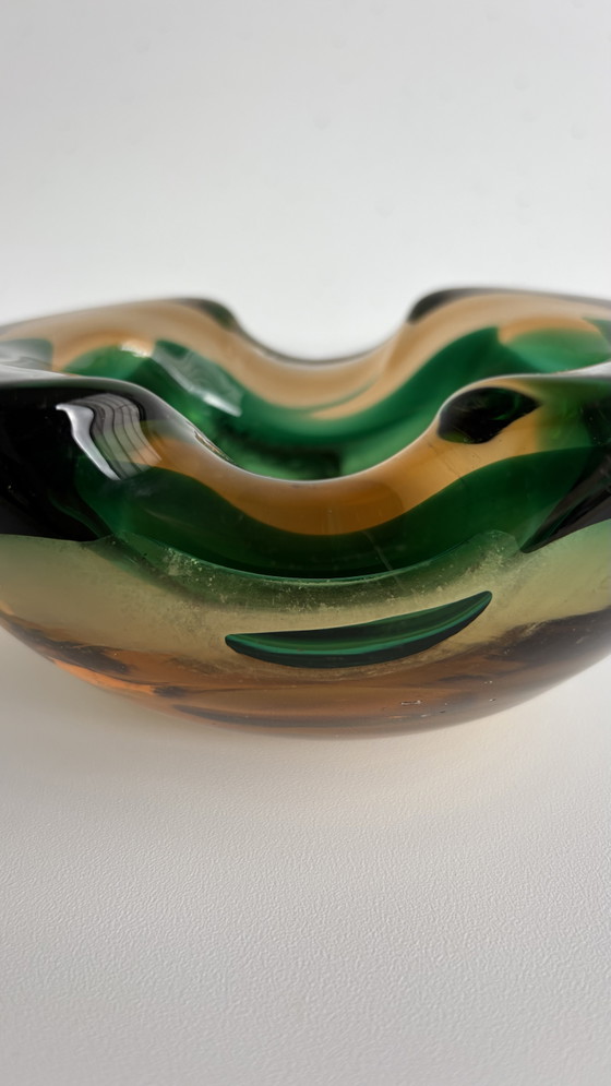 Vintage Murano Glass Geode Jewelry Bowl / Ashtray Sommerso - Flavio Poli Design (photo 11 of 14)