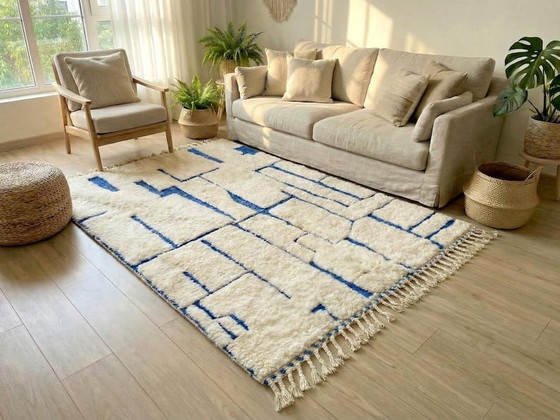 Image 1 of Handwoven natural wool rug, traditional style, size 3/4 m