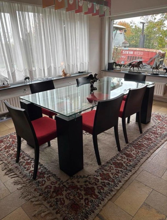 Image 1 of Vintage dining table Roche Bobois + 6 chairs