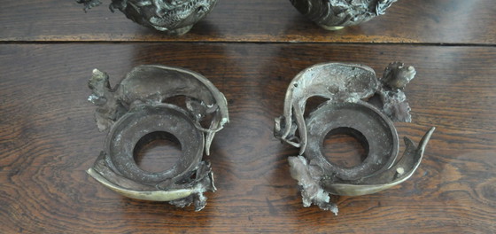 Image 1 of Japan - Pair of incense burners - Edo period - Signed KOMIN JU (ref 2912)