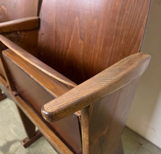 Image 1 of Vintage 3-zits bioscoopbank van Ton, jaren 60