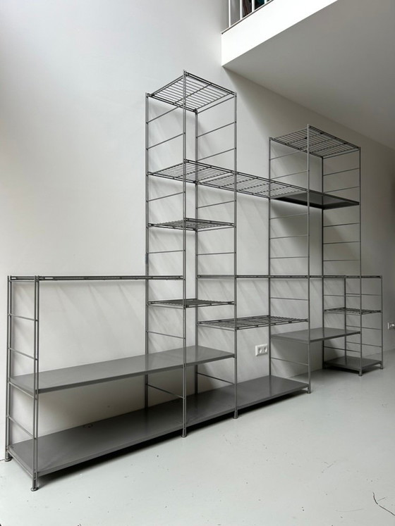 Vintage Ikea Niels Gammelgaard stellingkast "Peter" (groot!) – Vitrinekasten, Metal, Glass (photo 6 of 10)