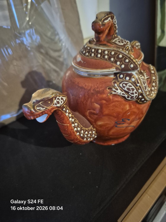 Japanische Satsuma Dragonware Teekannen – Tafelgeschirr, Keramik, Gold (photo 4 of 7)