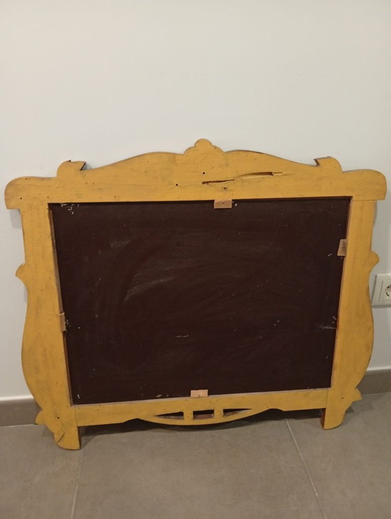 Image 1 of Prachtige originele art nouveau gebeeldhouwde spiegel