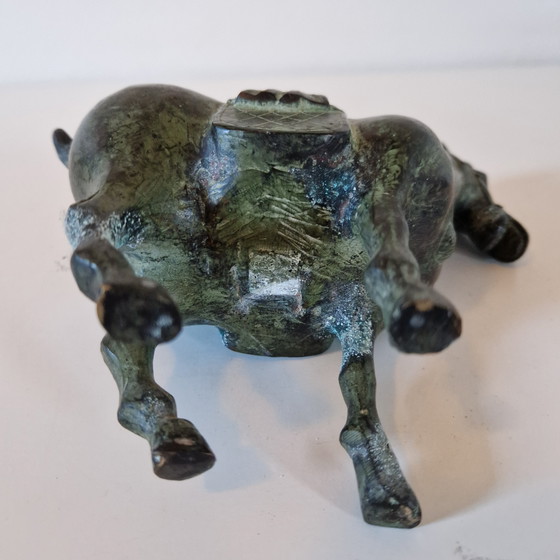 Image 1 of Oud beeld uit de 20ste eeuw brons paard