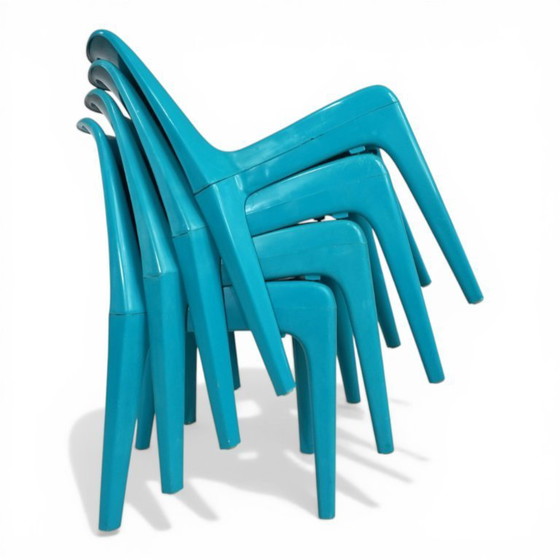 Image 1 of Set van 4 Schröder & Henzelmann Space Age eetkamerstoelen, 1970