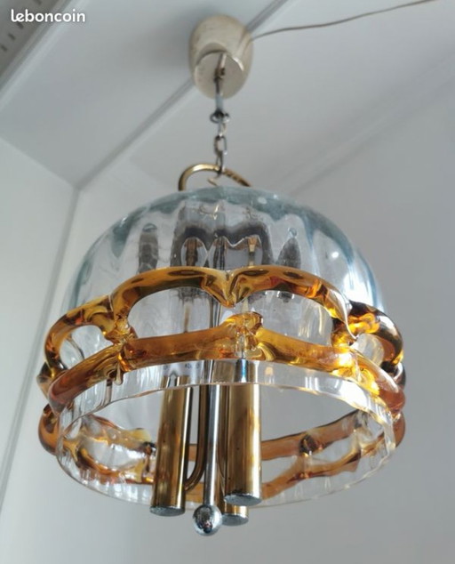 Vintage chandelier, German blown glass