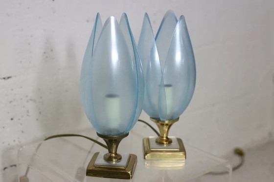 Image 1 of 2x Blue Lamps Published by Rougier