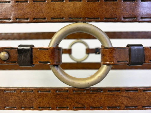 Consola estilo Hermes, década de 1970. – consoles, Glass, Leather (photo 2 of 10)