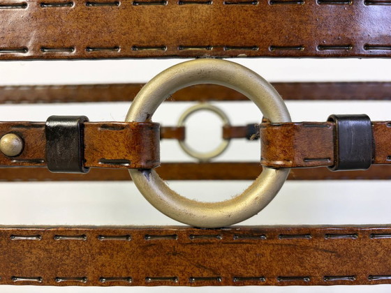 Hermes Style Console, 1970s – Glass, Leather (photo 2 of 10)