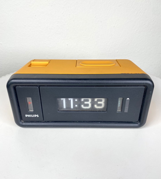 Image 1 of Vintage Philips Flip Clock Alarm HR 5272 - 1970s Retro Tabletop Clocks & Home Decor Accents