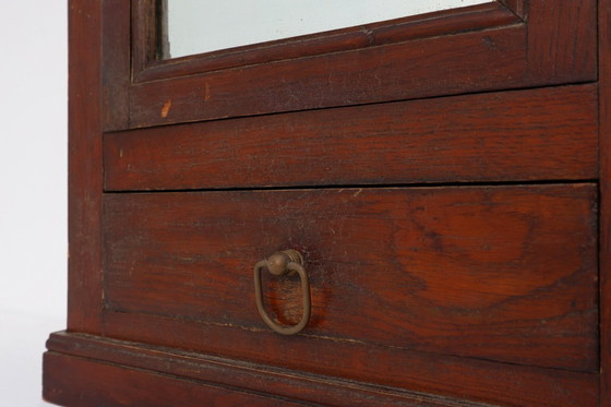 Image 1 of Art Deco scheerkast in hout met afgeschuinde spiegel, Frankrijk