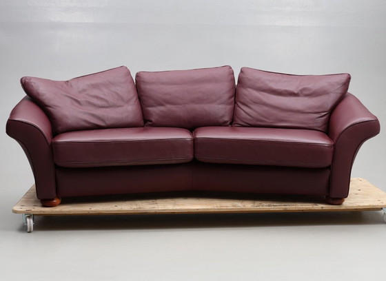 Image 1 of Bröderna Andersson leren bank "Estrada" – eersteklas Zweeds vakmanschap