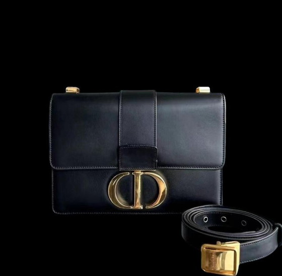 Image 1 of DIOR 30 MONTAIGNE - SMOOTH CALFSKIN BLACK GOLDEN HARDWARE WITH STRAP