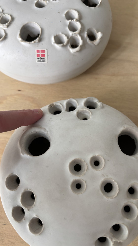 Image 1 of 2 sizes vintage Ikebana candlesticks, vases Aage Wurtz Studio, Denmark