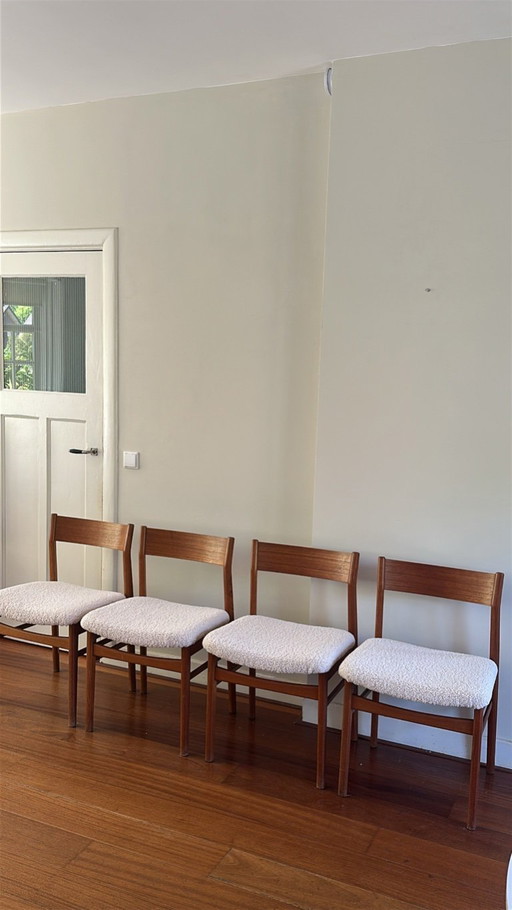 4x vintage teak teddy chairs