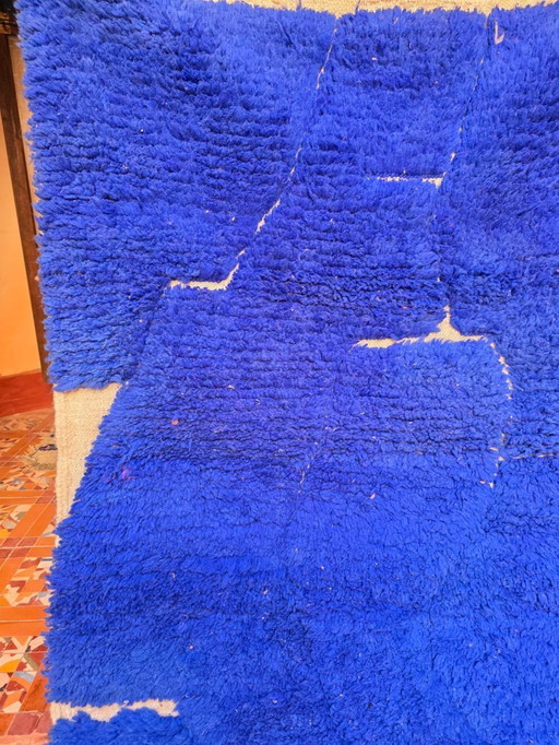 Blauer Beni Ourain Teppich 150 x 100