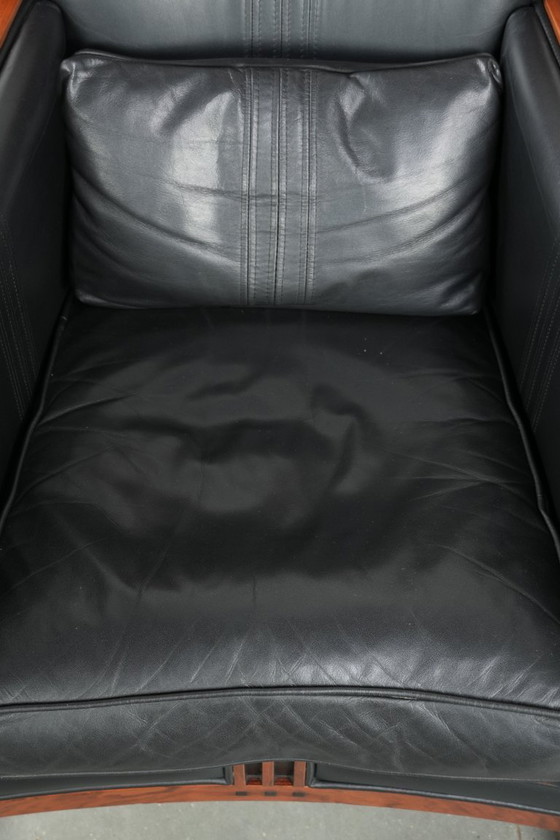 In Goede Staat Verkerende Zwarte Leren Art Deco Schuitema Design Fauteuil Uit De Decoforma Serie – Leather (photo 6 of 14)