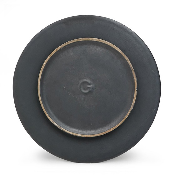 Image 1 of Vaso "Vulcani" in ceramica nera di Franco Bresciani per Gabbianelli, anni '70