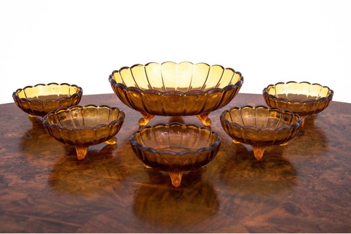 A set of glass platters, Poland, 1970s