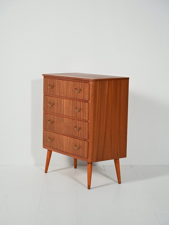 Image 1 of Scandinavische mahoniehouten ladekast, jaren 1950