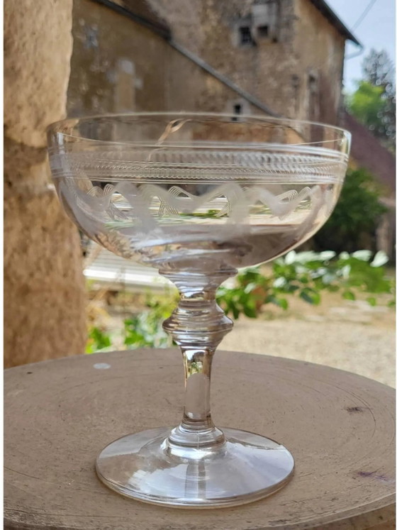 8 champagne coupes in fine crystal from the late 19th to early 20th century. – Glass & Decanter, Glass (photo 10 of 12)