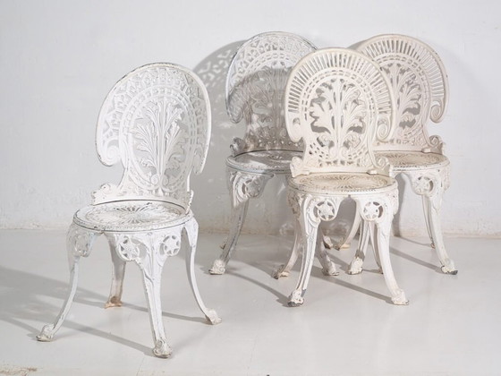 Conjunto de mesa y sillas de jardín Art Nouveau (c.1950). Set de 5 piezas – Conjuntos de jardín, Aluminium (photo 15 of 39)