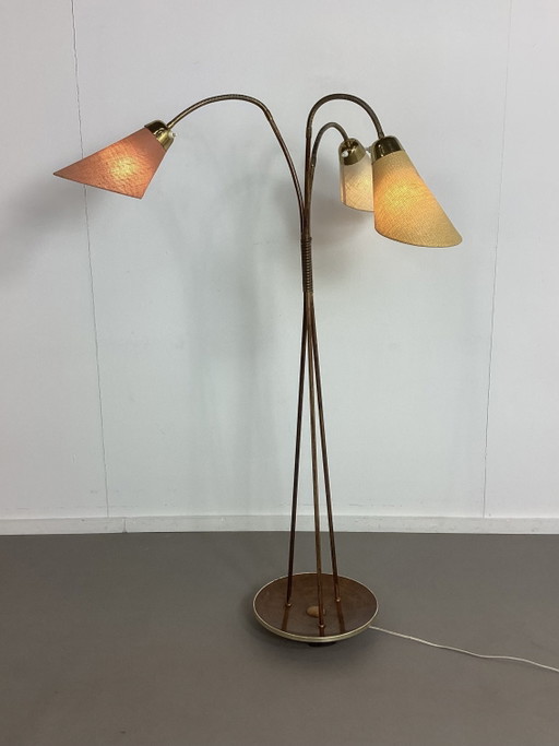 Lampada da terra vintage anni '50 – vloerlampen, Metal, Wood